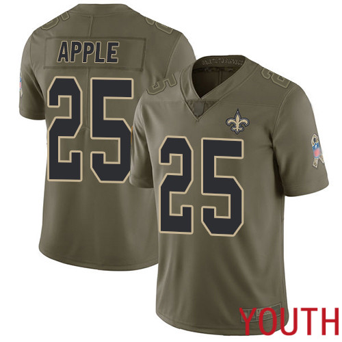New Orleans Saints Limited Olive Youth Eli Apple Jersey NFL Football #25 2017 Salute to Service Jersey->youth nfl jersey->Youth Jersey